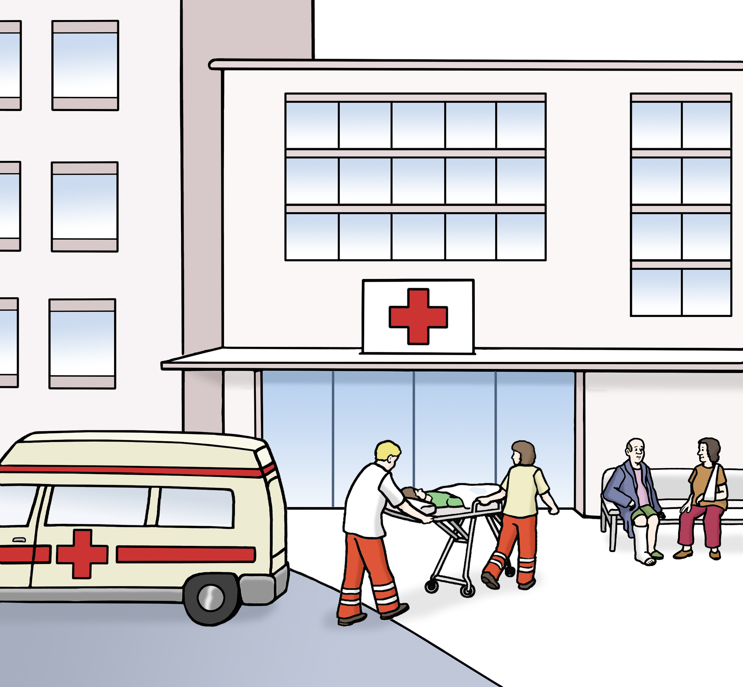 Illustration eines Krankenhauses