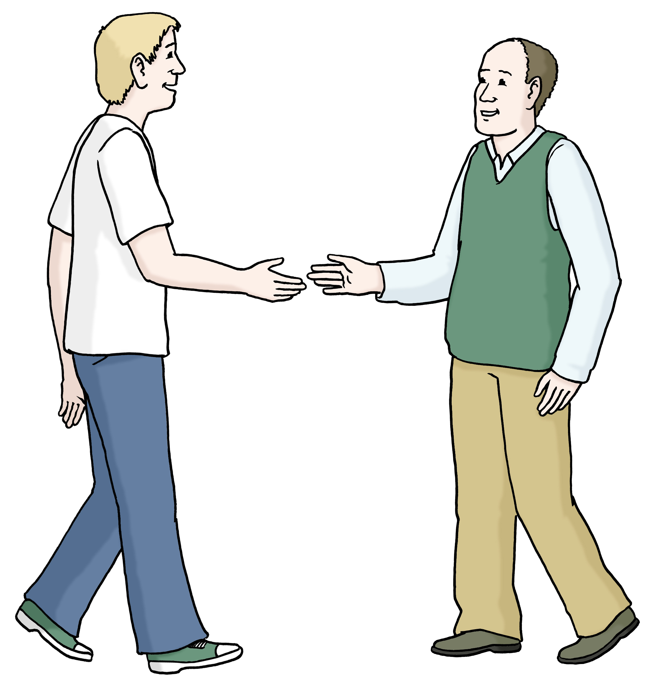 Illustration einer Begrüßung zweier Männer