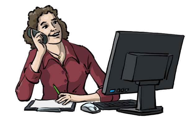 Illustration einer telefonierenden Frau
