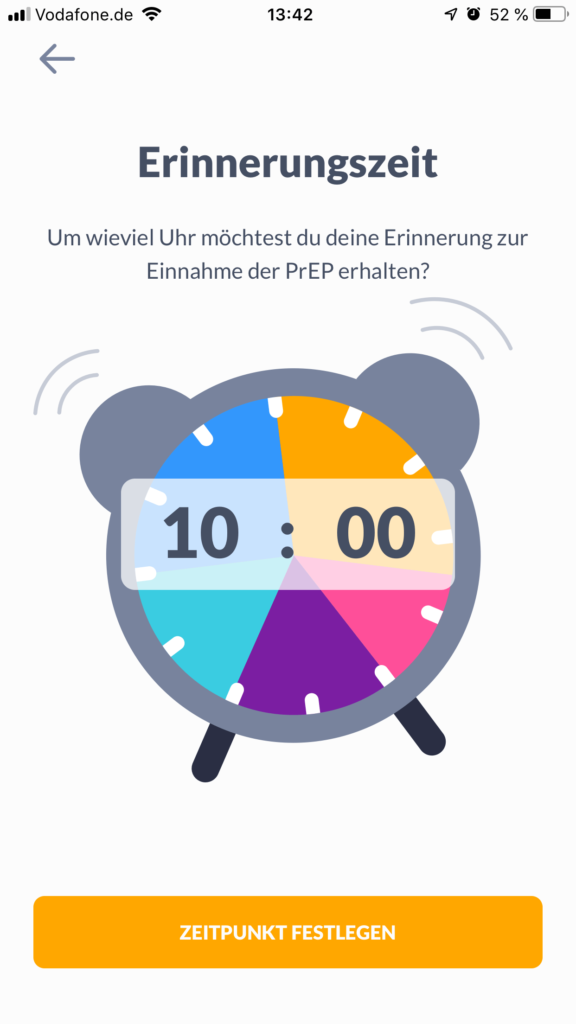 Screenshot prepared App Erinnerungsfunktion