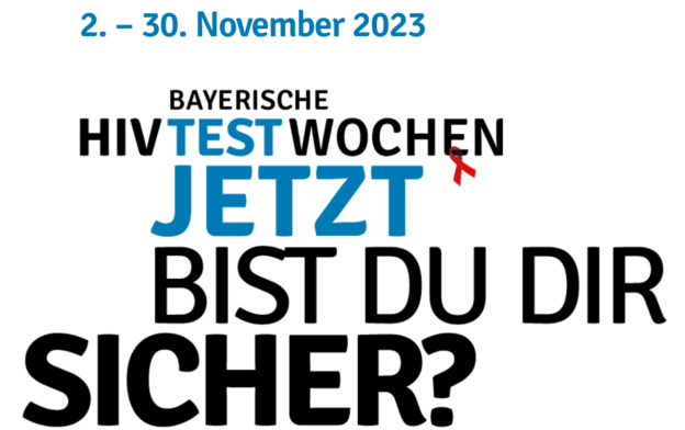 Logo Bayerische HIV-Testwochen - 2. - 30. November 2023 - TestJetzt.de - Bist Du Dir sicher?